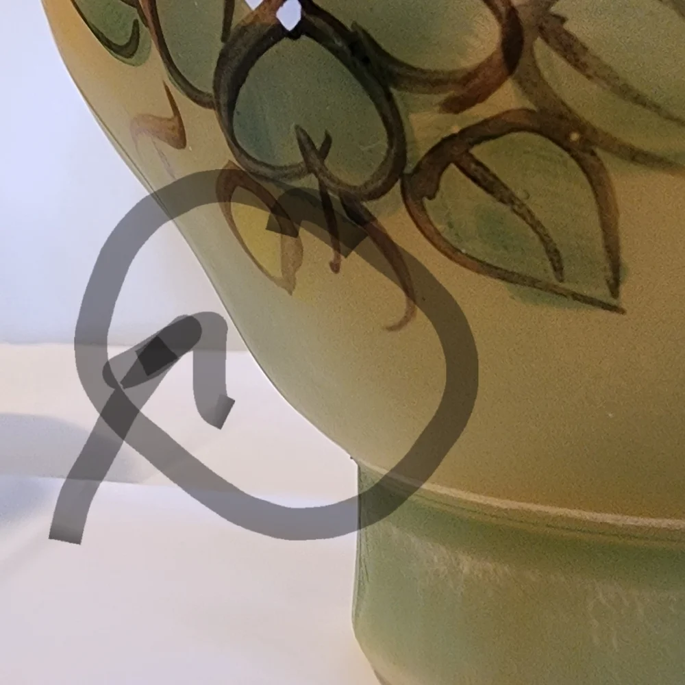 Mid Century Globe Lamp Shades Acrylic Plastic Set Of 3 Hand Painted Floral Grèen